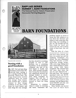 Number 1, Barn Foundations